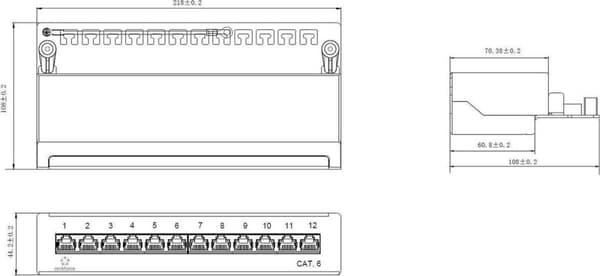12 porte Netværkspatchboks Renkforce CAT 6 1 HE