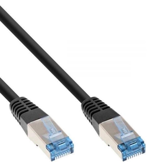 InLine S/FTP CAT6a 10 Gigabit teollisuusverkkokaapeli PUR-vaipalla / musta - LSZH - 15 metriä