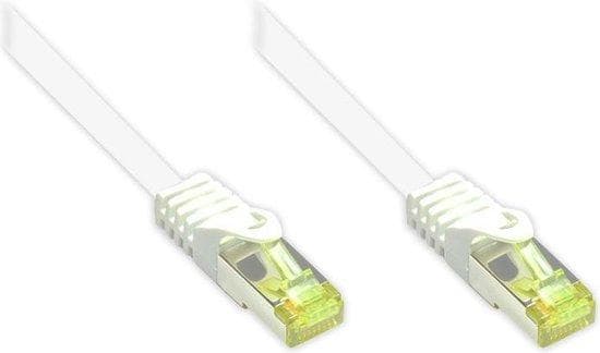 Bra anslutningar - patchkabel - RJ-45 (M) - RJ-45 (M) - 2 m - SFTP, PiMF -Cat.7 råkabel - halogenfri (LSOH), med låsskydd - vit