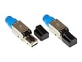 Miniatyrbillede 3 af 3: RJ45-stik kat. 8.1, værktøjsfri / feltmontering, STP-skærmet, metal, gode forbindelser (GC-N0149)