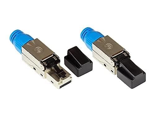 RJ45-stik kat. 8.1, værktøjsfri / feltmontering, STP-skærmet, metal, gode forbindelser (GC-N0149)