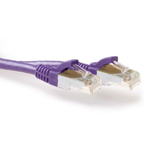 ACT Purple 3 meter LSZH SFTP CAT6A patch-kabel uden problemer med RJ45-stik. Cat6a s/ftp lszh sng pl 3,00m (FB8703)