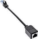 InLine - Patch-forlængerkabel - RJ-45 (M) til RJ-45 (B) - 20 cm - SFTP, PiMF - CAT 6a - Halogenfri - Sort (76501X)
