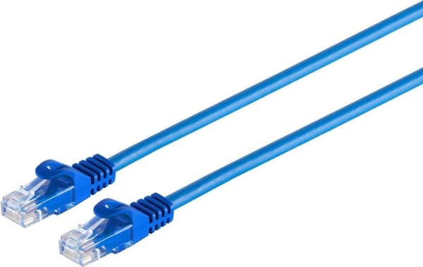 S/CONN maksimale tilslutningsmuligheder netværkskabel RJ45 patchkabel U/UTP med Cat.7 råkabel blå 1m (08-35021)