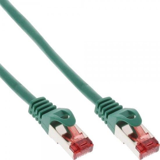 InLine - patchkabel - RJ-45 (M) - RJ-45 (M) - 25cm - SFTP, PiMF - CAT 6 - presset, halogenfri, med knækbeskyttelse - grøn (76922G)