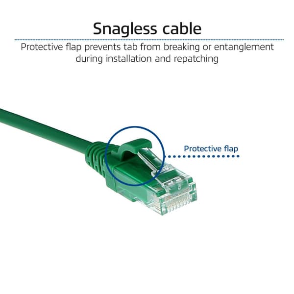 ACT Green 2 metrin LSZH U/UTP CAT6 datakeskuksen ohut patch-kaapeli RJ45-liittimillä CAT6 U/UTP SLIMLINE GN 2.00M (DC9702)