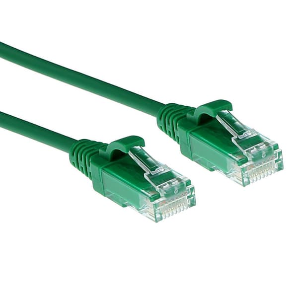 ACT Green 2 metrin LSZH U/UTP CAT6 datakeskuksen ohut patch-kaapeli RJ45-liittimillä CAT6 U/UTP SLIMLINE GN 2.00M (DC9702)