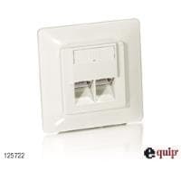 Utrustning - Kopplingsdosa, infälld montering - RJ-45 X 2 - RAL 1013, Pearly - 2 portar (paket med 1) (125722)