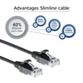 Miniatyrbillede 4 af 8: ACT Sort 3 meter LSZH U/UTP CAT6 datacenter slimline patch-kabel med RJ45-stik CAT6 U/UTP SLIMLINE BK 3.00M (DC9903)