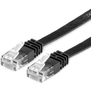 VÆRDI - Netværkskabel - RJ-45 (M) til RJ-45 (M) - 3 m - UTP - CAT 6a - halogenfri, støbt, flad - Sort (21.99.0823)