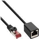INLINE - Patch-forlængerkabel - RJ-45 (M) til RJ-45 (B) - 50 cm - SFTP, PiMF - CAT 6 - Støbt robust - Sort