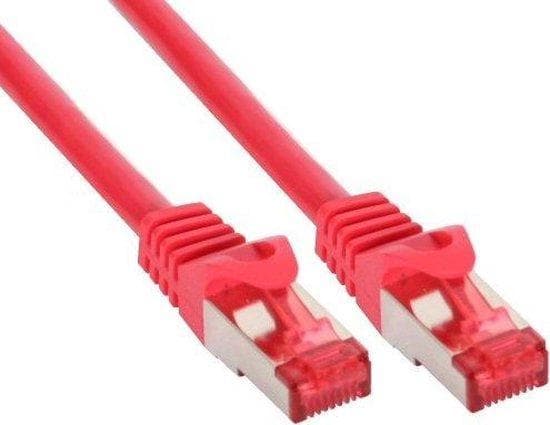 InLine - Patch Cable - RJ-45 (M) - RJ-45 (M) - 3,0 m - SFTP, PiMF - CAT 6 - puristettu, sileä, halogeeniton - Punainen (76903R)