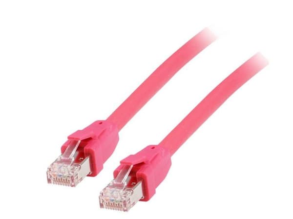 udstyr - patchkabel - RJ-45 (M) til RJ-45 (M) - 50 cm - S/FTP - CAT 8.1 - halogenfri - rød
