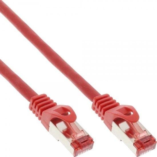 InLine - Patch-kabel - RJ-45 (M) - RJ-45 (M) - 1,0 m - SFTP, PiMF - CAT 6 - presset, glat, halogenfri - Rød (76911R)