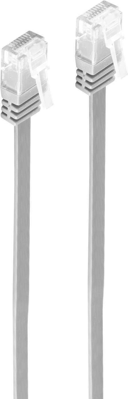 shiverpeaks BASIC-S U/UTP flat patch-kabel, Cat.6, 2,0 m grå, 2 x RJ 45-kontakter, PVC-mantel, guldpläterade kontakter (SP712-SL)