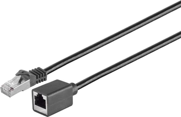 S/CONN maksimiliitettävyyden verkkolaajennus-RJ45 patch-kaapelin jatkojohto raakakaapelilla Cat.7 raakakaapeli, S/FTP, PIMF, halogeeniton, musta, 3,0