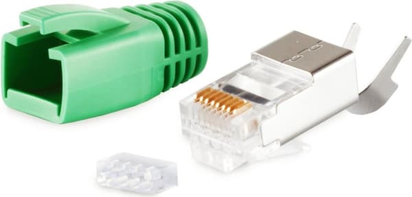 S/CONN maksimale tilslutningsmuligheder netværksmodulært stik RJ45 SET til installationskabler op til AWG 23, stik med trækaflastning, indføringshjælp
