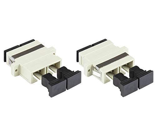 Fiberoptisk duplexadapter, SC (UPC) till SC (UPC), OM2, multimode, plasthölje med fläns, keramisk hylsa, grå, Good Connections® (LW-K207)