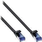 InLine - Patch-kabel - RJ-45 (M) til RJ-45 (M) - 7,5 m - U/FTP, PiMF - CAT 6a - Halogenfri, støbt, uden krog, strandet, flad - sort (75707S)