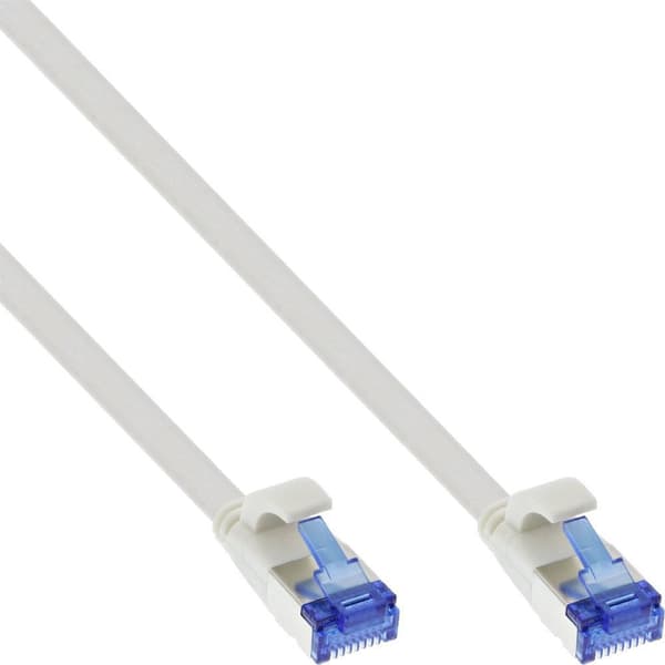InLine - Patch Cable - RJ-45 (M) - RJ-45 (M) - 1,5 m - U/FTP, PiMF - CAT 6a - halogeeniton, muotoiltu, ilman koukkua, säikeinen, litteä - valkoinen (7