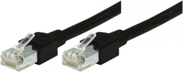 Patchkabel S/UTP, CAT.5E, sort, 0,5 m PVC, meget fleksibel, med Datwyler-kabel og Hirose-stik TM11 (71900S)