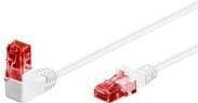 Wentronic goobay - Patchkabel - RJ-45 (M) vinklet til RJ-45 (M) lige - 1 m - 5,9 mm - UTP - CAT 6 - rund, snoet - hvid (51522)