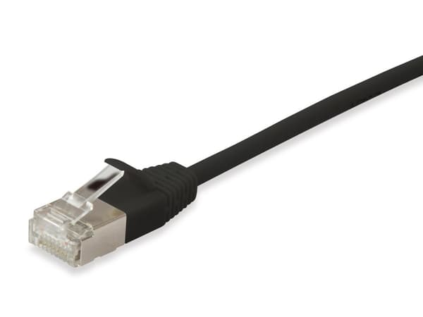 varusta Slim - Patch -kaapeli - RJ-45 (M) - RJ-45 (M) - 25 cm - S/FTP - CAT 6a - valettu, ilman koukkua - musta