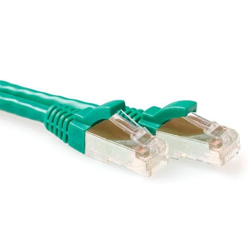 ACT Green 1 meter SFTP CAT6A patch-kabel uden problemer med RJ45-stik. Cat6a s/ftp snagless gn 1,00m (FB6701)