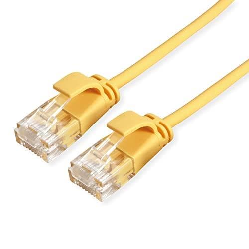 ROLINE UTP DataCenter patchkabel Cat.6A, LSOH, slank, gul, 0,15 m