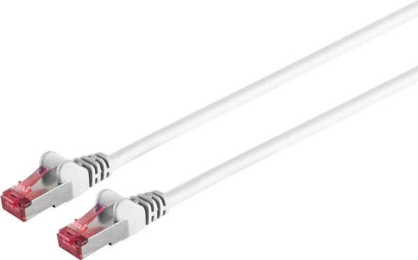 S/CONN maximal anslutning nätverkskabel patchkabel, cat 6A, S/FTP, PIMF, halogenfri, GHMT-CERTIFIERAD, vit, 15,0 m (75725-AW)