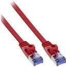 InLine - Patch-kabel - RJ-45 (M) til RJ-45 (M) - 5,0 m - U/FTP, PiMF - CAT 6a - Støbt, fladt - Rød (71805R)