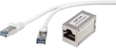Renkforce RJ45 netværksforlængerkabel CAT 6a S/FTP 15 m grå med låsesko beskyttelse, flammehæmmende (RF-3829260)