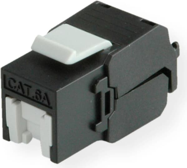 ROLINE Cat.6A Keystone, RJ-45, uskærmet, værktøjsfri, sort