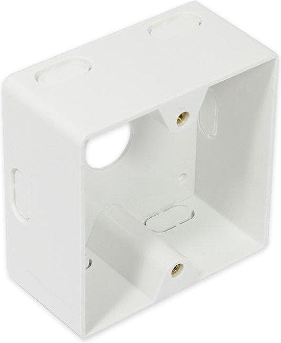 Overflademonteret hus, 80x80x40mm, signalhvid RAL9003, gode forbindelser (GC-N0028)