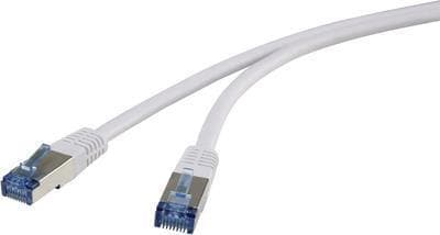 Renkforce RF-4737370 RJ45 netværkskabel, patchkabel CAT 6a S/FTP 3,00 m grå meget fleksible, guldbelagte stikkontakter 1 stk (RF-4737370)