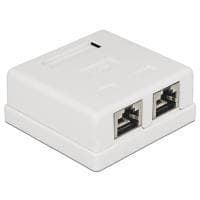 DeLOCK Modular Wall Outlet - vægstik - RJ-45 X 2 - hvid (86269)