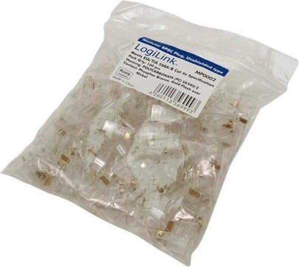 LogiLink MP0002 RJ-45 gennemsigtigt kabelstik