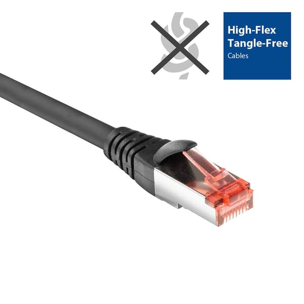 ACT Black 2 metrin CAT6A U/FTP PVC erittäin joustava, sotkeutumaton patch-kaapeli, jossa RJ45-liittimet (FB5002)