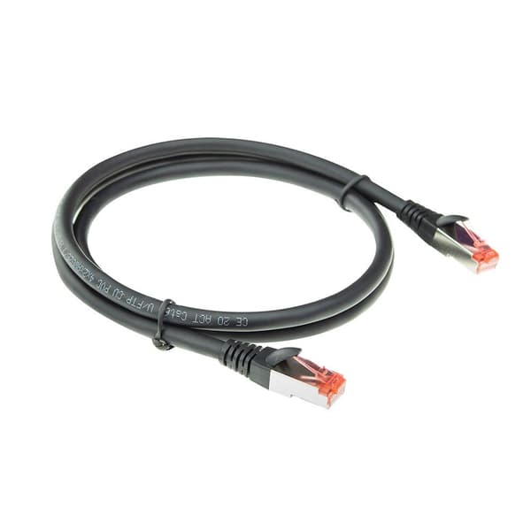 ACT Sort 2 meter CAT6A U/FTP PVC højfleksibilitet, filtringsfrit patchkabel uden problemer med RJ45-stik (FB5002)
