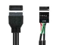 Miniatyrbild 3 av 3: Bra anslutningar adapter intern USB 3.0 pin header hane till USB 2.0 pin header hona - svart - 0,60 m / 60 cm