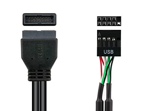 Bra anslutningar adapter intern USB 3.0 pin header hane till USB 2.0 pin header hona - svart - 0,60 m / 60 cm