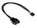 Miniatyrbild 2 av 3: Bra anslutningar adapter intern USB 3.0 pin header hane till USB 2.0 pin header hona - svart - 0,60 m / 60 cm