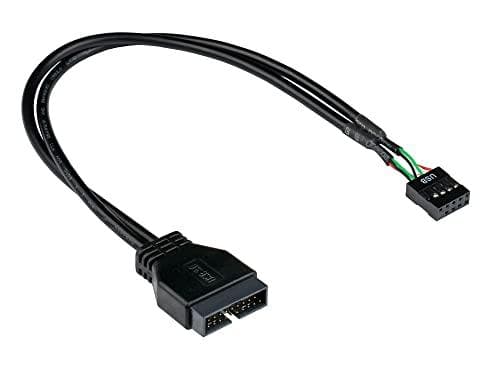 Bra anslutningar adapter intern USB 3.0 pin header hane till USB 2.0 pin header hona - svart - 0,60 m / 60 cm
