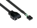 Miniatyrbild 1 av 3: Bra anslutningar adapter intern USB 3.0 pin header hane till USB 2.0 pin header hona - svart - 0,60 m / 60 cm
