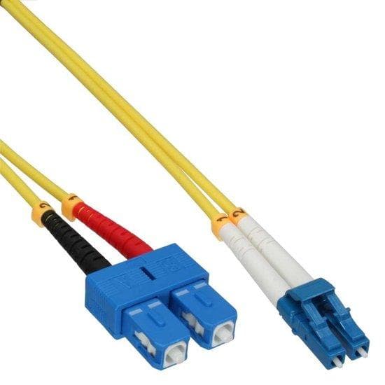 InLine - Patch Cable - LC Single-Mode (M) SC Single-Mode (M) - 50 cm - Kuituoptiikka - 9/125 mikronia - OS2 - Halogeeniton - Keltainen (88656S)