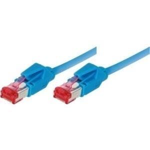 Patchkabel S/FTP, PiMF, Cat 6, blå, 3,0 m, halogenfri, med Draka-kabel og Hirose-stik TM21 (tidligere betegnelse S/STP) (71803B)