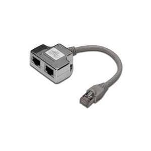 DIGITUS - Nätverksdelare - RJ-45 (M) - RJ-45 (B) - 19cm - skärmad - (kategori 5e) (DN-93904)