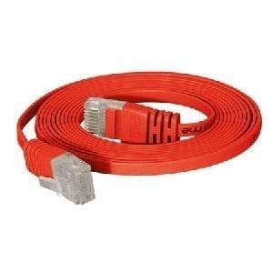 Patchkabel Cat.6 U/UTP, oskärmad, platt, röd, 10,0 m superplatt patchkabel, t ex för att lägga under mattor och golvlister (77810r)