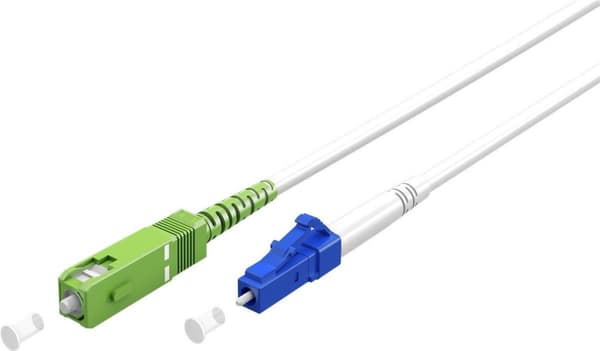 Goobay fiberoptisk kabel (FTTH), singlemode (OS2) vit, vit (simplex), 2 m (59609)