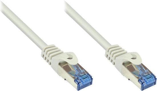RNS® patchkabel med låsebeskyttelse, kat. 6A, S/FTP, PiMF, halogenfri, 500MHz, grå, 20m, gode forbindelser (8060-H200)